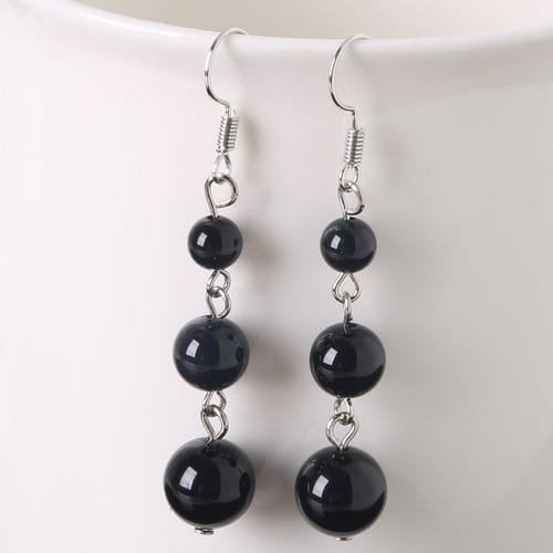 Aretes Con Piedras Estilo 3 Cuentas - Image 2