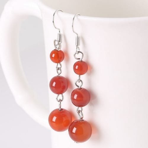 Aretes Con Piedras Estilo 3 Cuentas - Image 9