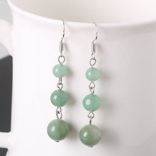 Aretes Con Piedras Estilo 3 Cuentas - Image 6