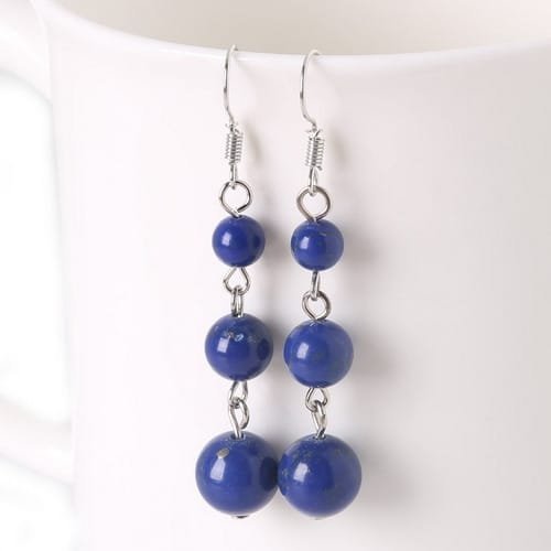 Aretes Con Piedras Estilo 3 Cuentas - Image 7