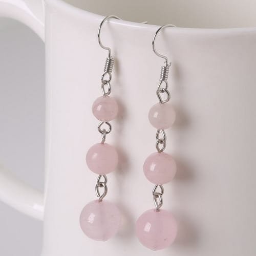 Aretes Con Piedras Estilo 3 Cuentas - Image 5