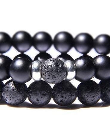Pulseras Para Pareja Onix Mate Volcanica