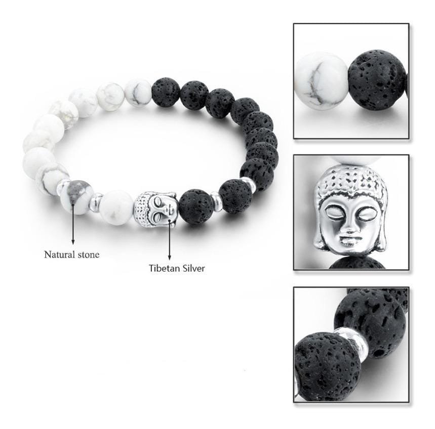 Pulsera Buda Ying Yang Howlita Lava - Image 4