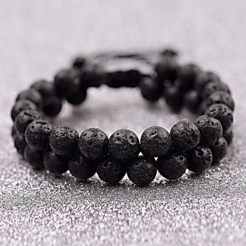 Pulsera Lava Volcanica Macrame Doble - Image 4