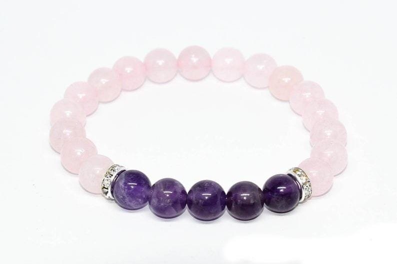 Pulsera Cuarzo Rosa Y Amatista - Image 2