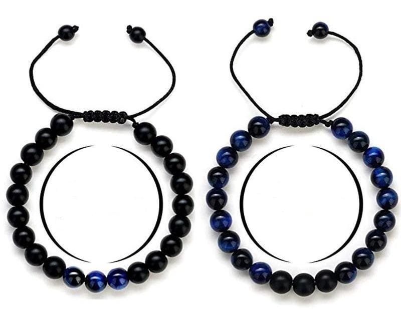 Pulseras Para Pareja Ojo De Tigre y Onix Mate - Image 4