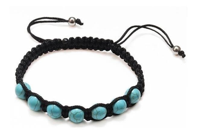 Pulsera Turquesa 8mm Macrame - Image 2