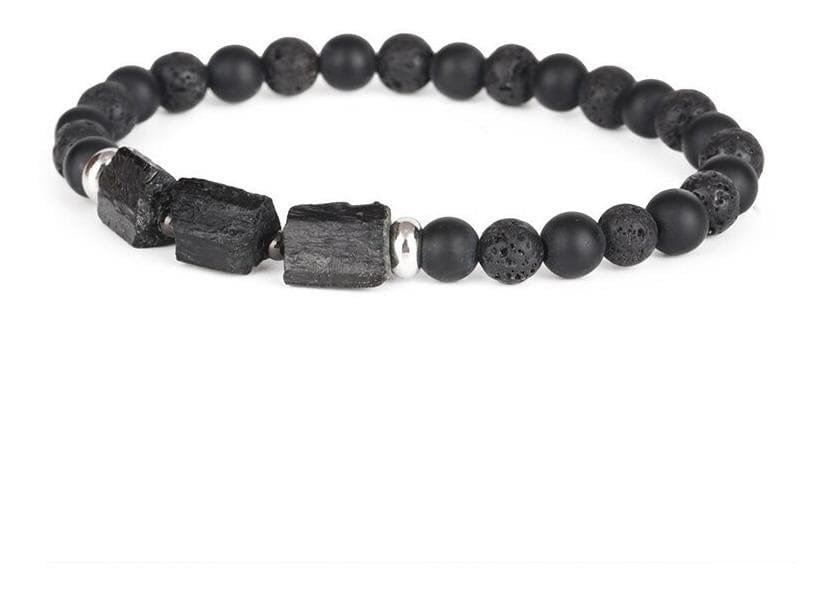 Pulsera Turmalina Negra Volcanica Y Onix Mate - Image 3