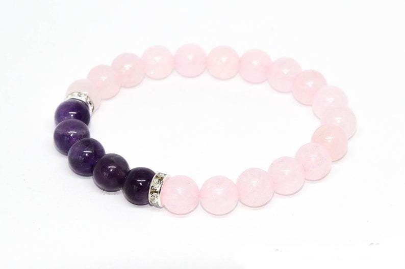 Pulsera Cuarzo Rosa Y Amatista - Image 3