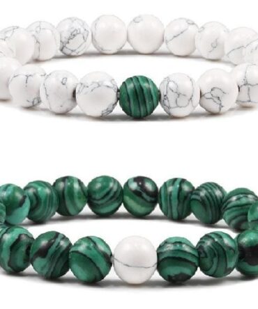 Pulseras Para Pareja Howlita Malaquita