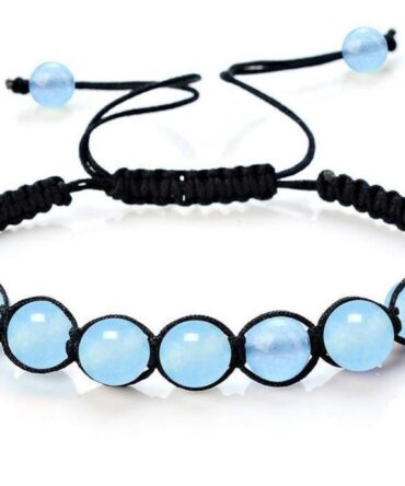 Pulsera Ágata Aguamarina Macramé