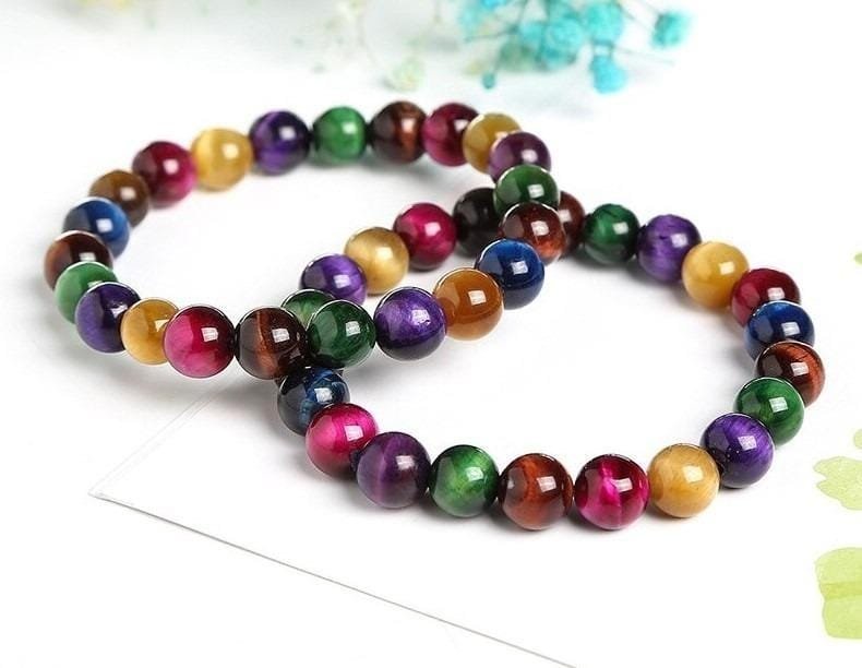 Pulseras Para Parejas Ojo De Tigre Multicolor