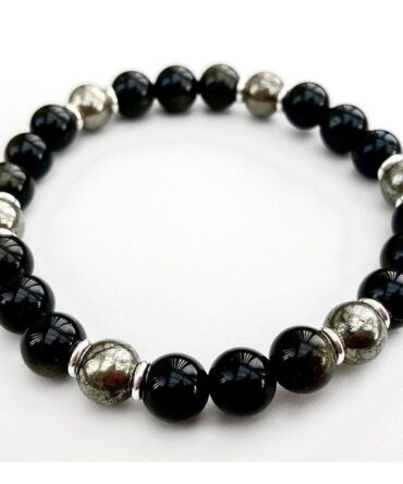 Pulsera Obsidiana Y Pirita