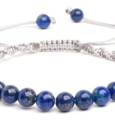 Pulsera Lapislázuli Macramé 6mm