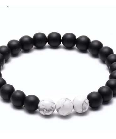 Pulsera Howlita Y Onix Mate
