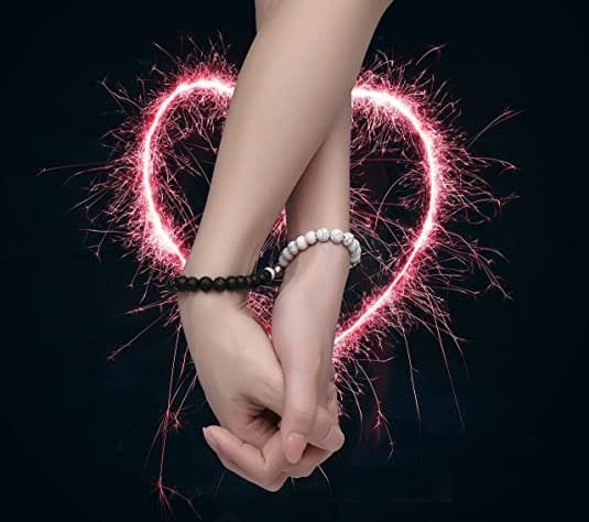 Pulseras Magnéticas para pareja Howlita Volcánica - Image 2