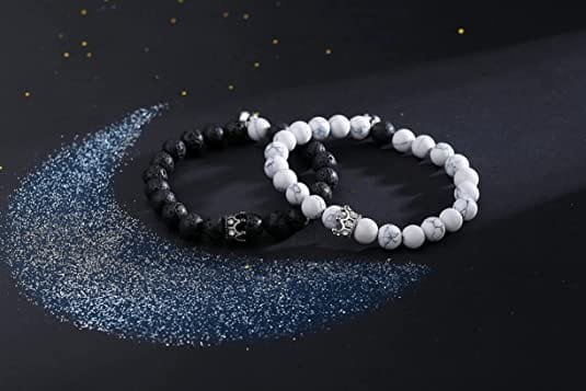 Pulseras Magnéticas para pareja Howlita Volcánica - Image 3