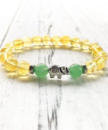 Pulsera Cuarzo Citrino Aventurina Elefante
