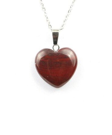 Collar Corazón Cuarzo Rojo O Jaspe Rojo