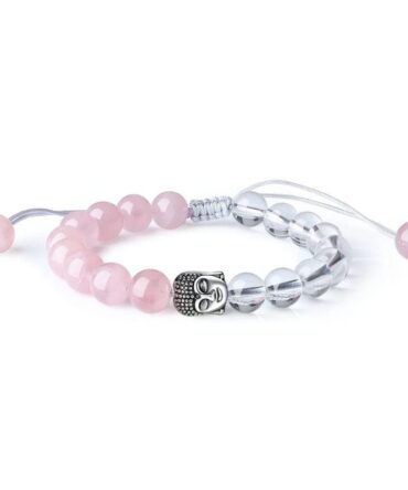 Pulsera Cuarzo Rosa Buda Doble Piedra Natural