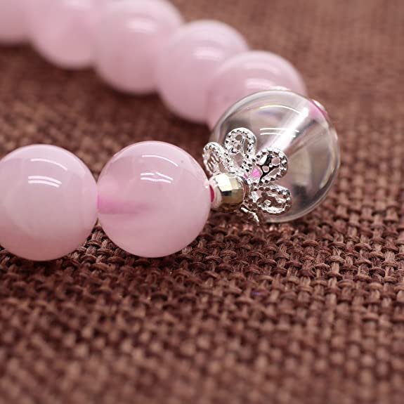 Pulsera Cuarzo Rosa Centro Cuarzo Cristal 10mm - Image 2