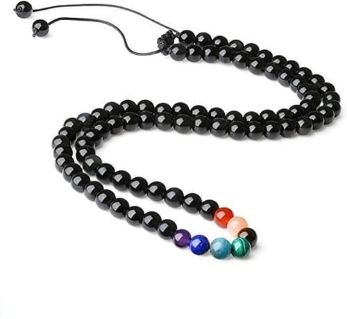 Collar Turmalina 6mm 7 chakras Protección