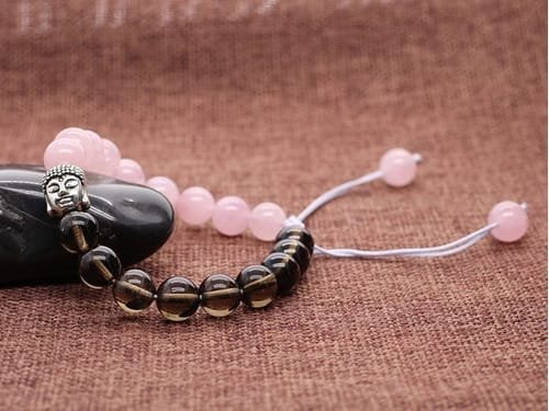 Pulsera Cuarzo Rosa Buda Doble Piedra Natural - Image 6