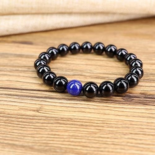 Pulsera Turmalina Negra Centro Lapislázuli - Image 3