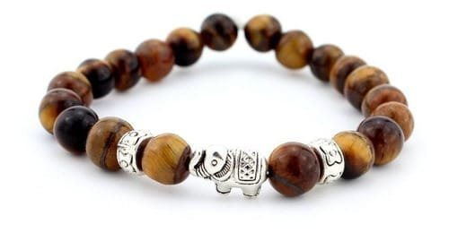 Pulsera Con Separador Elefante ojo de tigre o Howlita