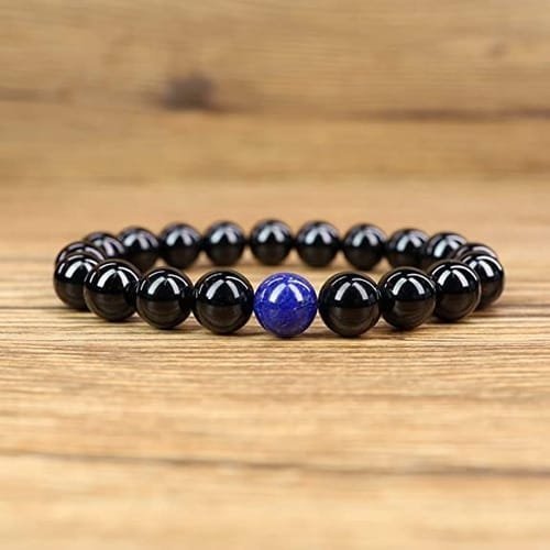 Pulsera Turmalina Negra Centro Lapislázuli - Image 2