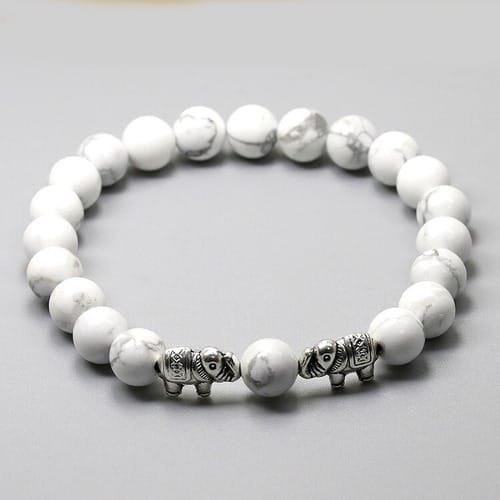 Pulsera Piedra Natural Separadores Con Elefante Metálicos - Image 2