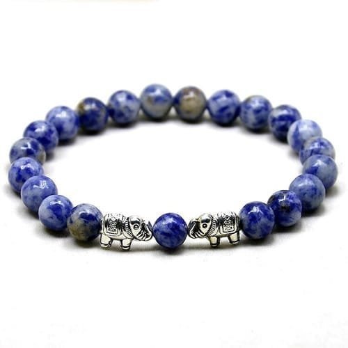 Pulsera Piedra Natural Separadores Con Elefante Metálicos - Image 4