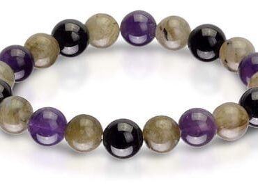 Pulsera Turmalina Amatista y labradorita