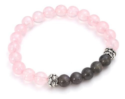 Pulsera Cuarzo Rosa Labradorita Flor - Image 7