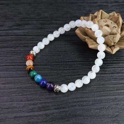 Pulsera 7 chakras Piedra Luna - Moonstone - Image 3