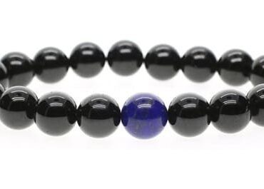 Pulsera Turmalina Negra Centro Lapislázuli