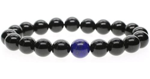 Pulsera Turmalina Negra Centro Lapislázuli