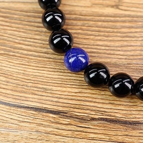 Pulsera Turmalina Negra Centro Lapislázuli - Image 4