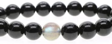 Pulsera Turmalina Negra Centro Labradorita