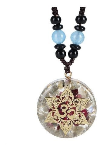 Collar Orgonita Om Flor Labradorita Granate - Image 3