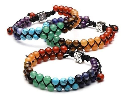 Pulsera Doble 7 Chakras 6mm Separador Om - Image 2