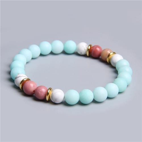 Pulsera Amazonita Discos Dorados - Image 2