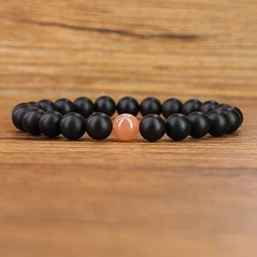 Pulseras Para Pareja Sunstone Natural con piedra negro Mate - Image 4