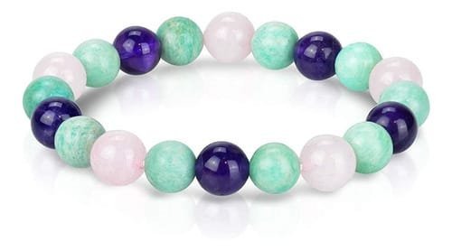 Pulsera Amazonita Amatista Cuarzo Rosa