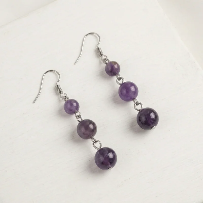 Aretes en plata con Amatista - Image 3