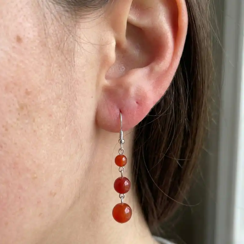 Aretes en plata con Cornalina - Image 2