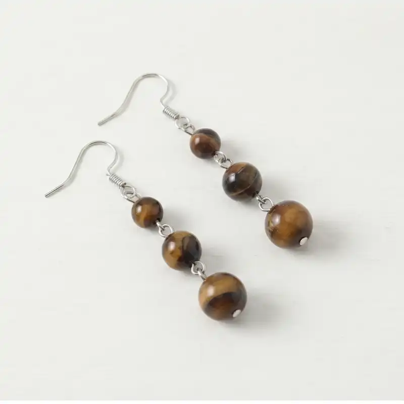 Aretes en plata con Ojo de Tigre - Image 3