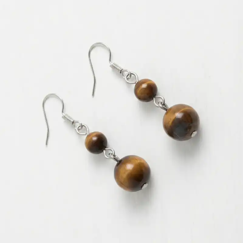 Aretes en plata con Ojo de Tigre - Image 3