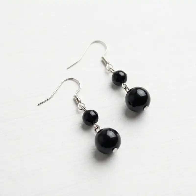 Aretes en plata con Turmalina Negra - Image 3