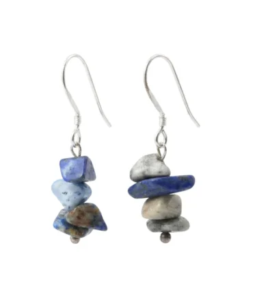 Aretes en plata con Lapislázuli chips